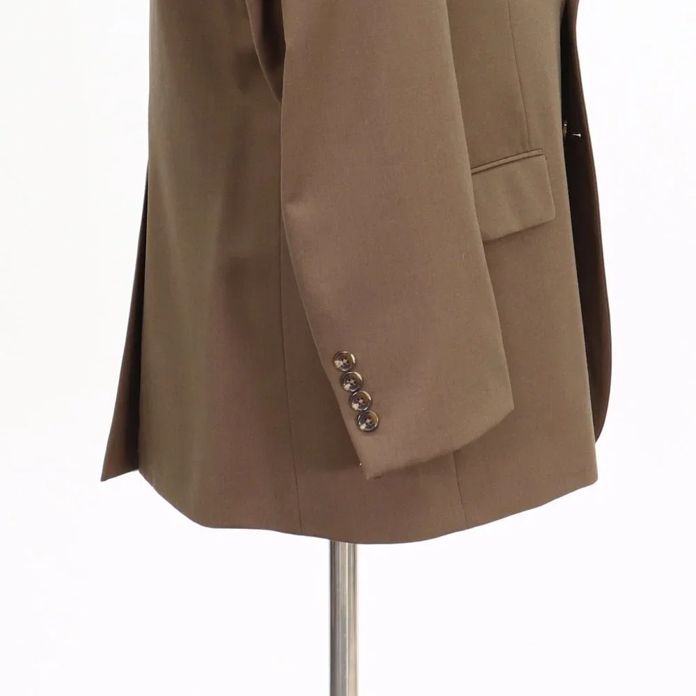Chaps 40R Beige Solid 2-Button Sport Coat Blazer Jacket V810